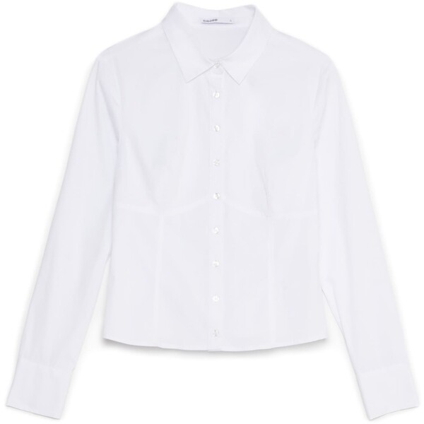 Cropp Biała koszula z ozdobnymi przeszyciami 2799W-00X