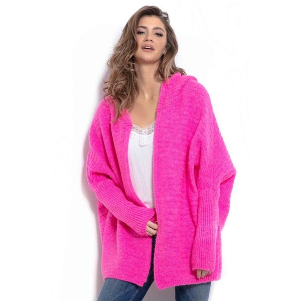 Fobya Sweter F960-SWEETPINK Różowy Basic Fit