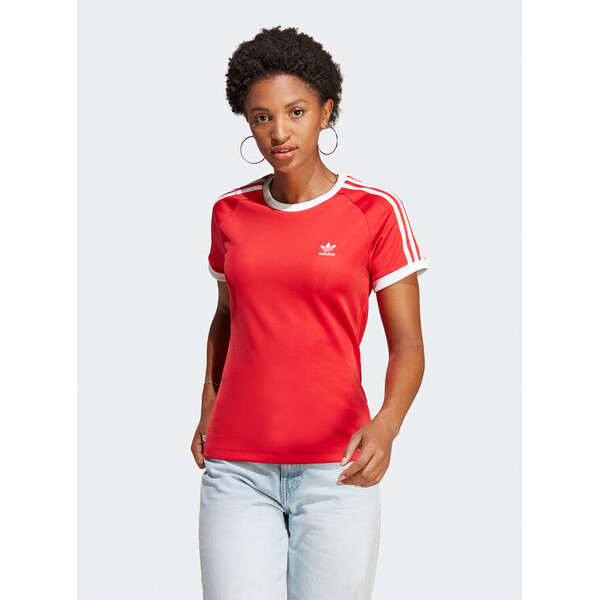 adidas T-Shirt adicolor Classics IB7439 Czerwony Slim Fit