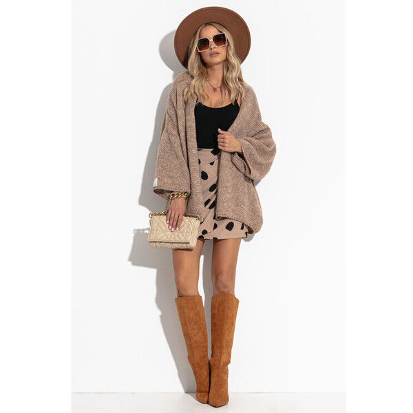 Fobya Sweter F1278-LATTE Beżowy Loose Fit