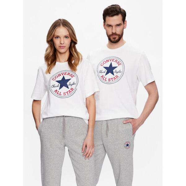 Converse T-Shirt Unisex Go To All Star Patch 10025459-A03 Biały Standard Fit