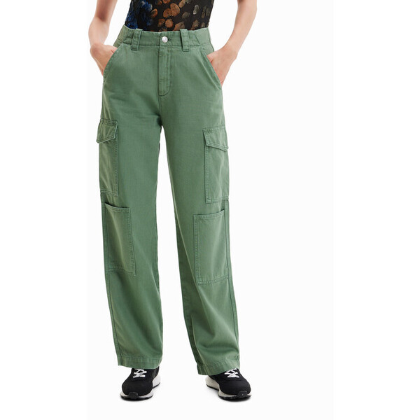 Desigual Spodnie materiałowe Sedal 23SWPN03 Zielony Regular Fit