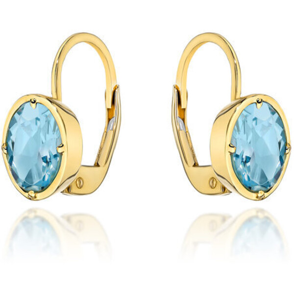 Kolczyki Kolczyki złote z topazem FUG7-21-K01291-2 Niebieski