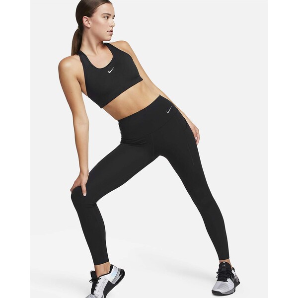 Damskie legginsy o pełnej długości z wysokim stanem i kieszeniami zapewniające średnie wsparcie Nike Universa DQ5996-010