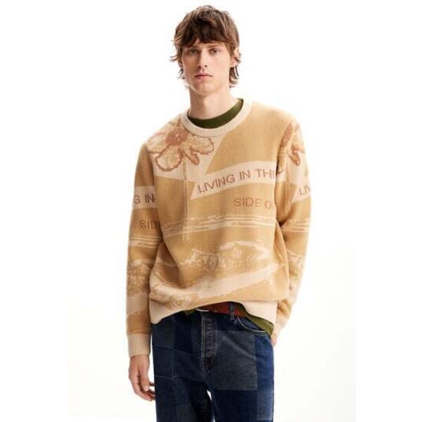 Desigual Żakardowy sweter z samochodem 23WMJF036011
