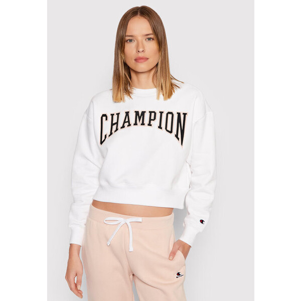 Champion Bluza Collegiate Logo 114767 Biały Regular Fit
