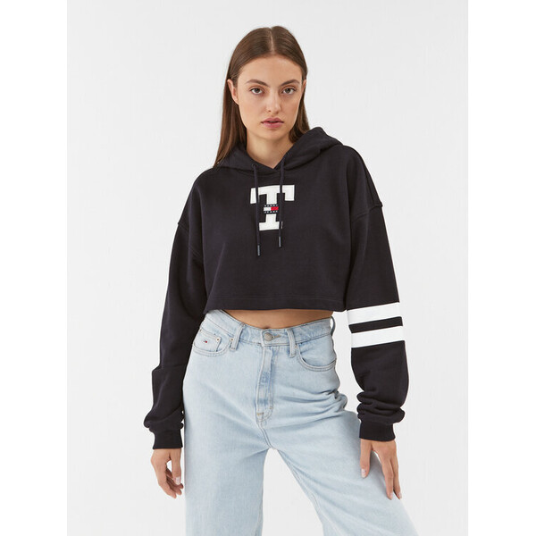 Tommy Jeans Bluza Letterman Flag DW0DW16122 Granatowy Relaxed Fit