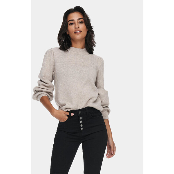 JDY Sweter 15216638 Beżowy Regular Fit