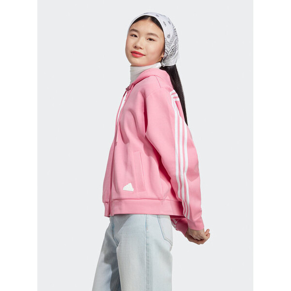 adidas Bluza Future Icons 3-Stripes Full-Zip Hoodie IB8516 Różowy Loose Fit