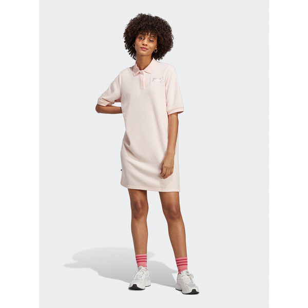 adidas Sukienka codzienna Polo Dress IP3754 Różowy