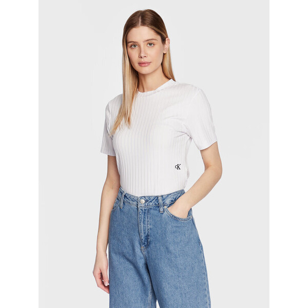 Calvin Klein Jeans Bluzka J20J220774 Biały Regular Fit