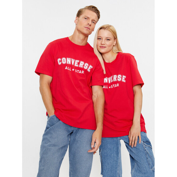 Converse T-Shirt Classic Fit All Star Center Front Tee 10024566-A10 Czerwony Regular Fit