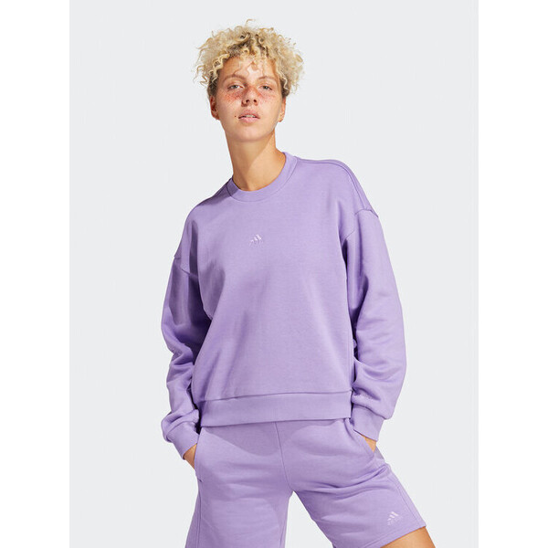 adidas Bluza ALL SZN Fleece Sweatshirt IC6450 Fioletowy Loose Fit