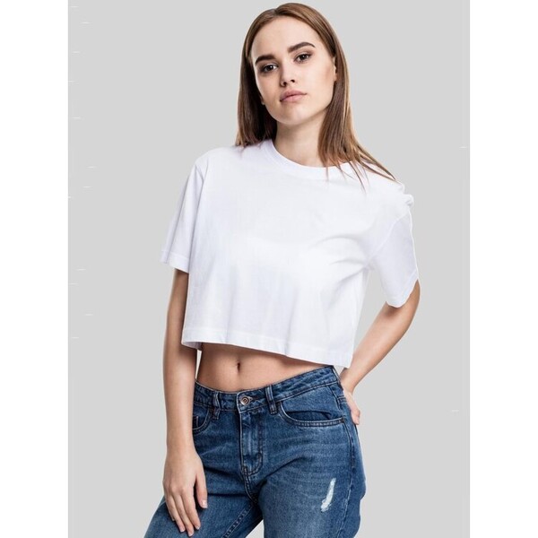 T-Shirt T-Shirt Crop Top Oversize Urban Classics TB1555 Biały XS Biały Oversize
