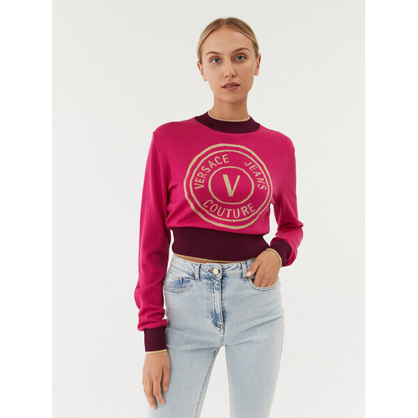Versace Jeans Couture Sweter 75HAFM21 Różowy Regular Fit