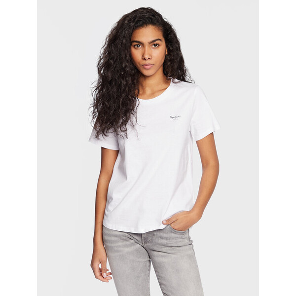Pepe Jeans T-Shirt Wendy Chest PL505481 Biały Regular Fit