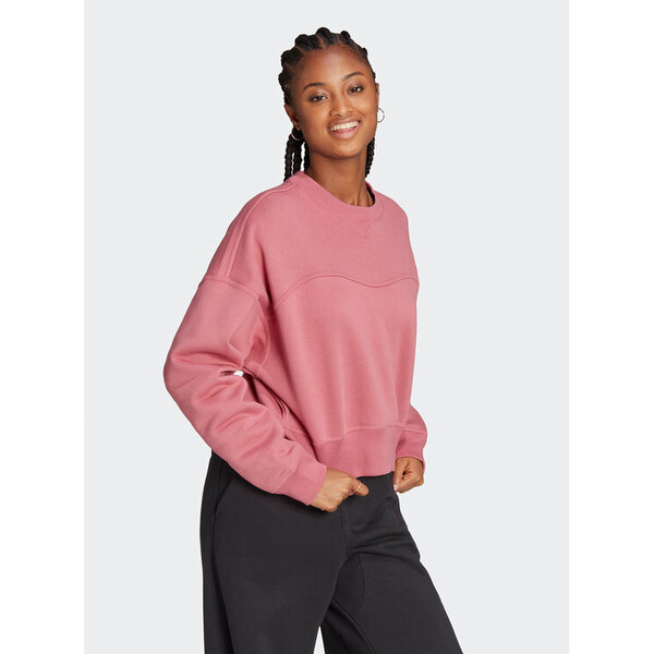 adidas Bluza Lounge Fleece Sweatshirt HZ4377 Różowy Loose Fit