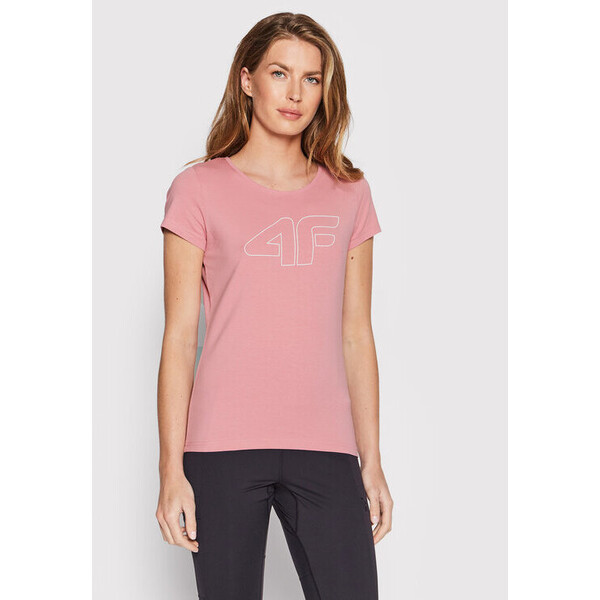 4F T-Shirt H4L22-TSD353 Różowy Regular Fit