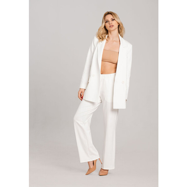 Look Made With Love Spodnie garniturowe Spodnie garniturowe Julia Look 1214 białe Biały Classic Fit