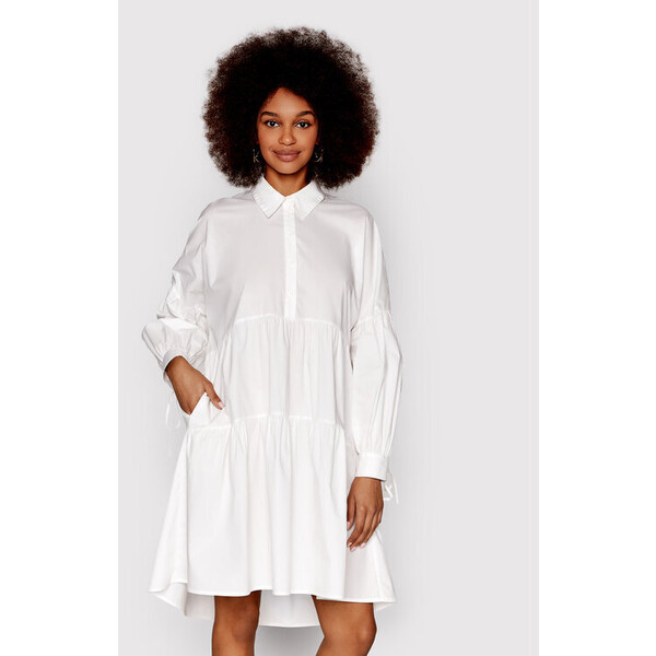TWINSET Sukienka koszulowa 221LB2JLL Biały Loose Fit