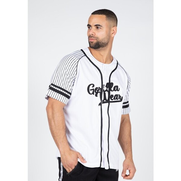 GORILLA WEAR T-Shirt Baseball Jersey Biały Oversize