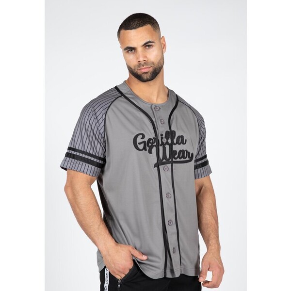 GORILLA WEAR T-Shirt Baseball Jersey Szary Oversize