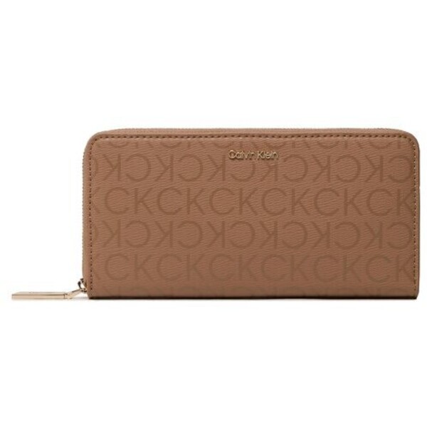 Calvin Klein Duży Portfel Damski Ck Must Z/A Wallet Lg Epi Mono K60K610656 Brązowy