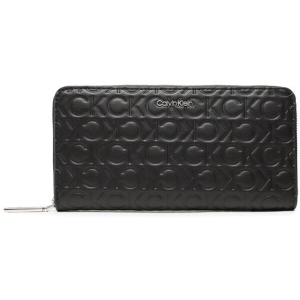 Calvin Klein Duży Portfel Damski Ck Must Z/A Wallet Lg Embossed K60K610253 Czarny