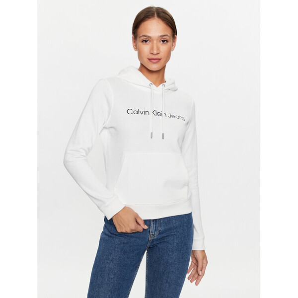 Calvin Klein Jeans Bluza J20J220254 Biały Regular Fit