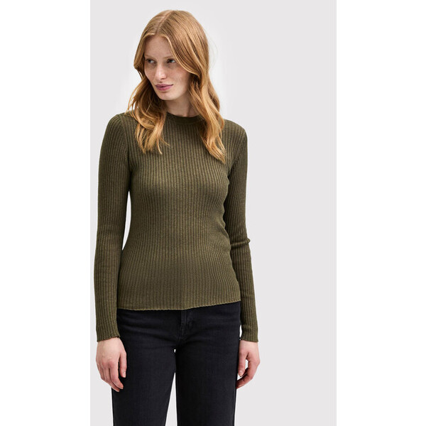 Selected Femme Sweter Lydia 16085202 Zielony Slim Fit