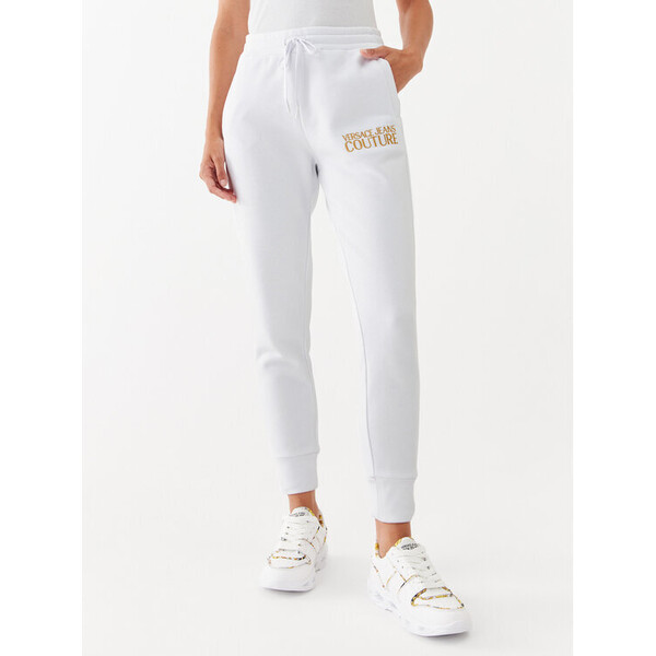 Versace Jeans Couture Spodnie dresowe 73HAAT01 Biały Regular Fit