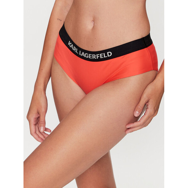 KARL LAGERFELD Dół od bikini Logo 230W2214 Pomarańczowy