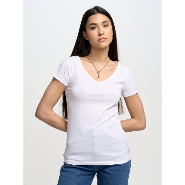 BIG STAR T-Shirt emma_101 Biały Slim Fit