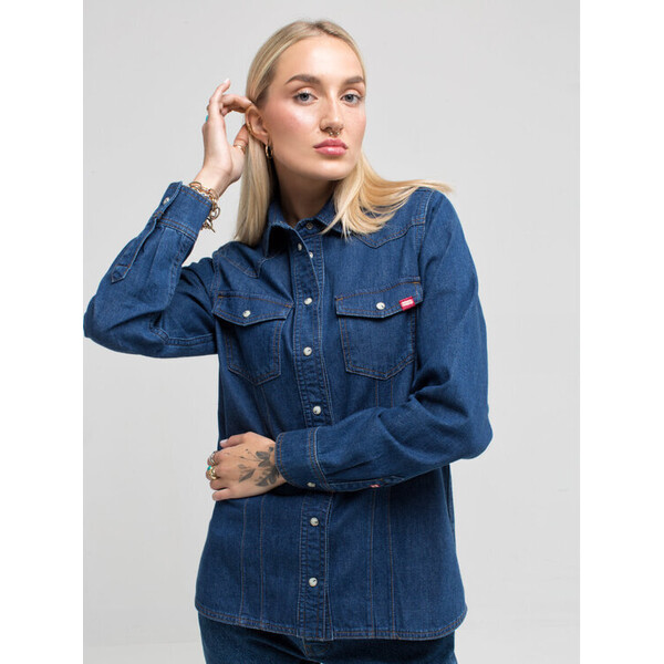 BIG STAR Koszula jeansowa WESTERN SHIRT_GIRL_503_140 Granatowy Basic Fit