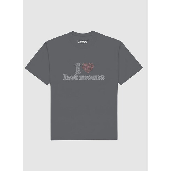 2005 T-Shirt I &lt;3 Hot Moms Szary Oversize