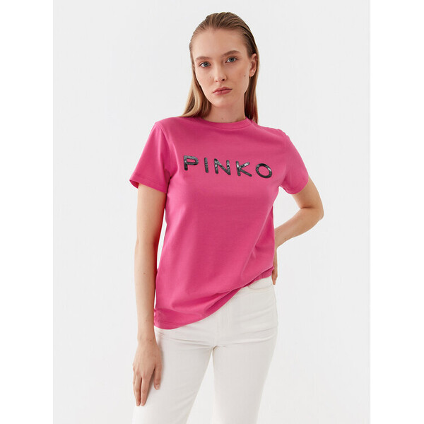 Pinko T-Shirt Start 101752 A150 Różowy Regular Fit