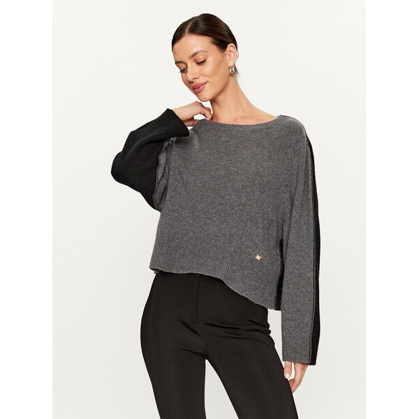 Pinko Sweter Lombrico croppe Szary Cropped Fit
