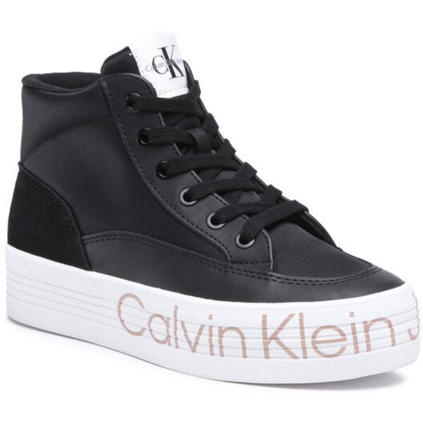 Calvin Klein Jeans Sneakersy Vulc Flatf Mid Wrap Around Logo YW0YW00865 Czarny