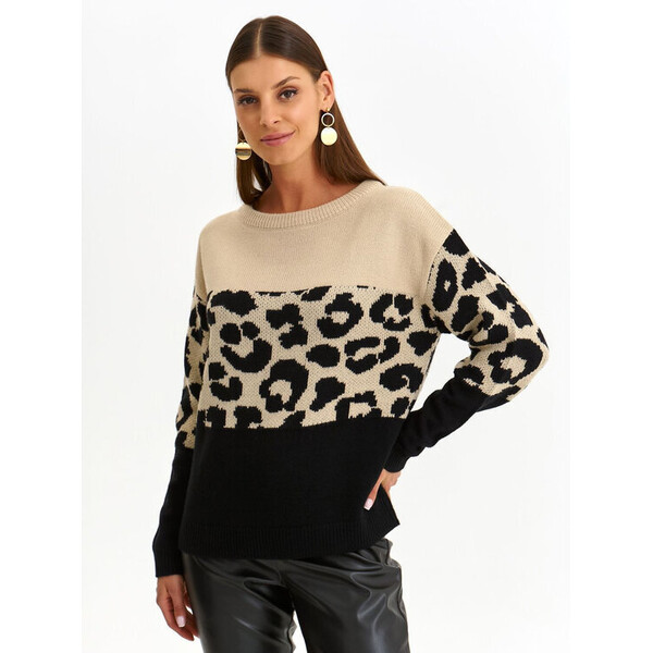 Top Secret Sweter SSW3588BE Beżowy Loose Fit