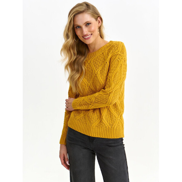 Top Secret Sweter SSW3595ZO Żółty Loose Fit