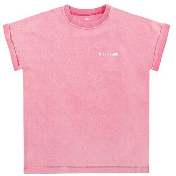 MissDenim T-Shirt Oversize Washed Tee Różowy Oversize