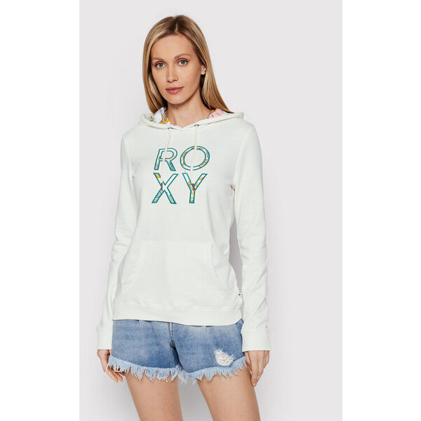 Roxy Bluza Right On Time ERJFT04515 Biały Relaxed Fit