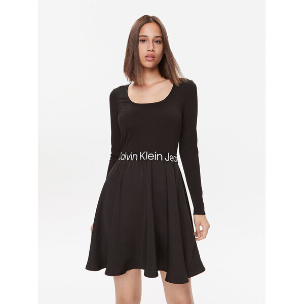 Calvin Klein Jeans Sukienka codzienna J20J222714 Czarny Regular Fit