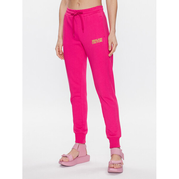Versace Jeans Couture Spodnie dresowe Logo 74HAAT03 Różowy Regular Fit