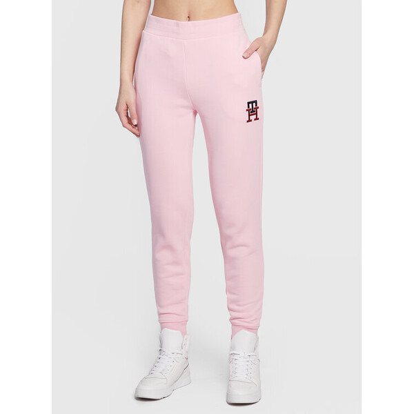 Tommy Hilfiger Spodnie dresowe Monogram Emb WW0WW37435 Różowy Regular Fit