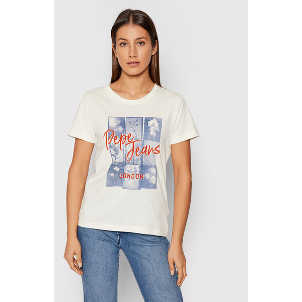 Pepe Jeans T-Shirt Masqui PL505014 Beżowy Regular Fit