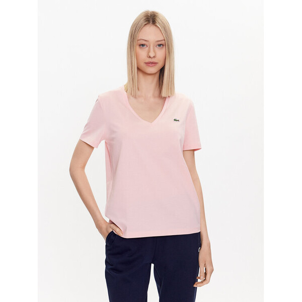 Lacoste T-Shirt TF8392 Różowy Regular Fit