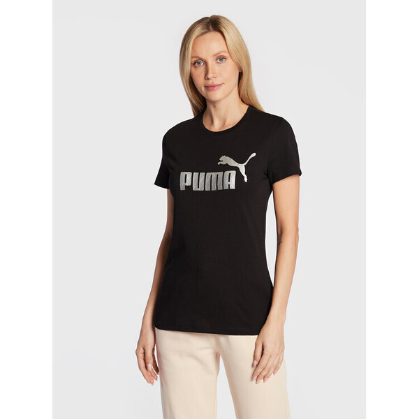 Puma T-Shirt Essentials+ Metallic Logo 848303 Czarny Regular Fit