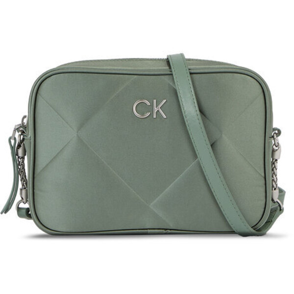 Calvin Klein Torebka Re-Lock Quilt Camera Bag - Satin K60K611535 Zielony