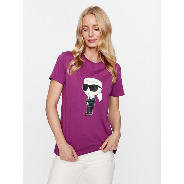 KARL LAGERFELD T-Shirt Ikonik 2.0 230W1700 Różowy Regular Fit